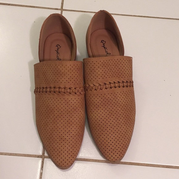 Qupid Shoes - *BOGO 50%*Qupid brown eyelet loafer flats